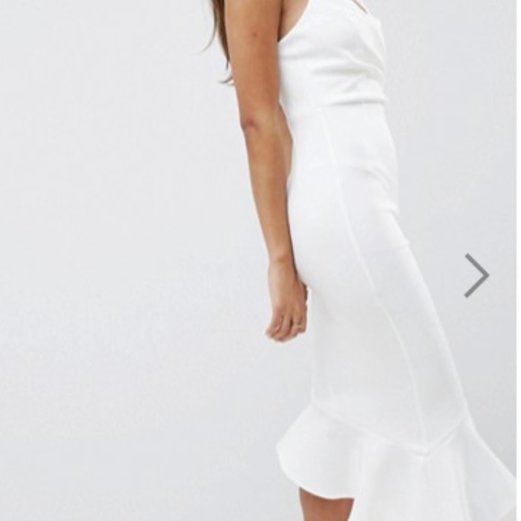 asos scuba cami pephem midi dress